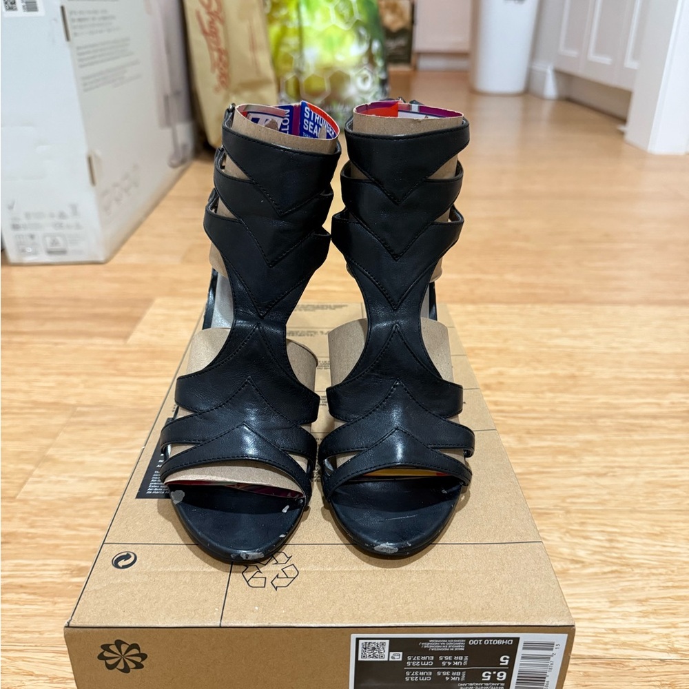 Guess Black Strappy Heels